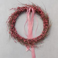 Ginestra koszorú, szalaggal, természetes. 25-35cm