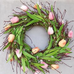 Nagy  ajtódísz, tulipánokkal ∅:50 cm