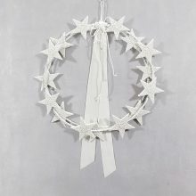 Fehér ledes csillag ajtódísz ∅:36 