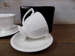 Porcelán mokkás csészepár aljjal, 80 ml  (k4)*