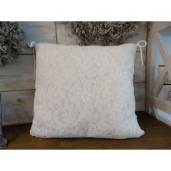 Díszpárna, pamutcsipke.50x48