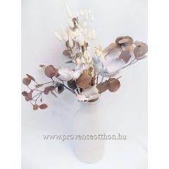 Szárazvirág csokor eukaliptusszal 55 cm