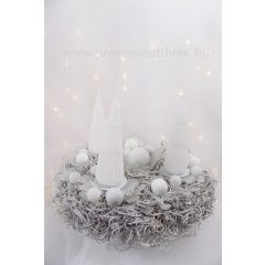  Adventi koszorú, természetes. "Jégvirág" ∅:32cm  /k1/