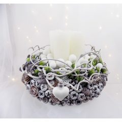   Adventi koszorú, természetes. "Havas erdő" ∅:30cm   /k1/