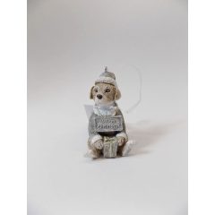 Kutya táblával függődísz 4x4x8cm   /k1/+