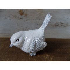 Madár figura fehér csillámos 10x8x6    /k2/+