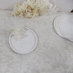 Fehér rusztikus, matt  kerámia alátétek  {2 féle}