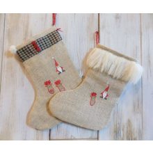 Mikuláscipő / mikulás zsák jutta vászonból 2 féle (2db/csomag)  28x16-22  /k1/