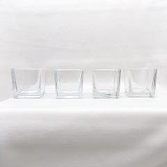 Mécsestartó szett (4db-os) üveg 6x6 cm