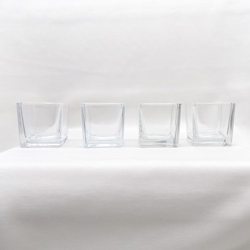 Mécsestartó szett (4db-os) üveg 6x6 cm