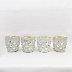 Mécsestartó szett (4db-os) üveg 8x8cm  /k1/