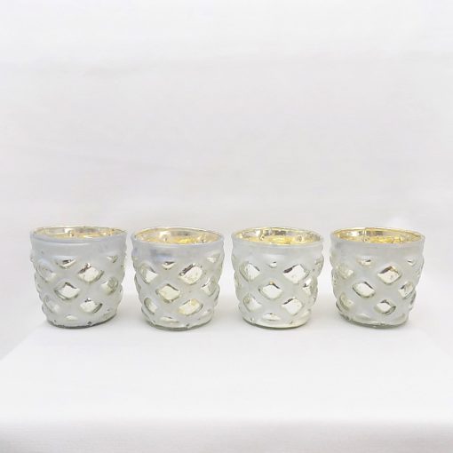 Mécsestartó szett (4db-os) üveg 8x8cm  /k1/