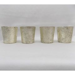 Mécsestartó szett (4db-os) üveg 6x6cm  /k1/