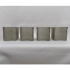 Mécsestartó szett (4db-os) füstszínű üveg 6x6,5 cm