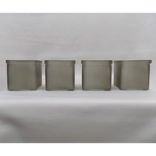 Mécsestartó szett (4db-os) füstszínű üveg 6x6,5 cm