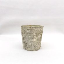 Mécsestartó üveg, ó-arany rusztikus 6x6cm.