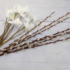 Tavaszi csokor nemes barkával, nárcisszal. 60 cm 