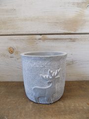 Beton kaspó, szarvas mintás Ø:10,5x10cm  /k2/