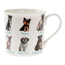 Porcelán bögre kutyafajták 12x9   /k1/+