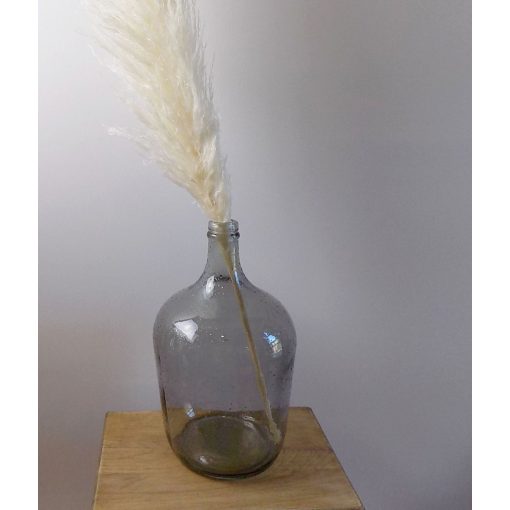 Üveg váza palack formájú, újrahasznosított üvegből. 18x30/1/+