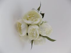 Selyemvirág paeonia  csokor, fehér ∅:15x25  (k1) *