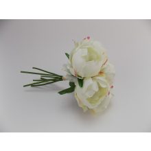 Selyem peonia csokor cirmos fehér  /k1/+