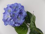 Selyemvirág, nagy, kék  hortenzia ág, leveles 39-95  (k1)