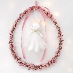 Húsvéti falidísz, ginestrával nyuszival 27x22 cm 